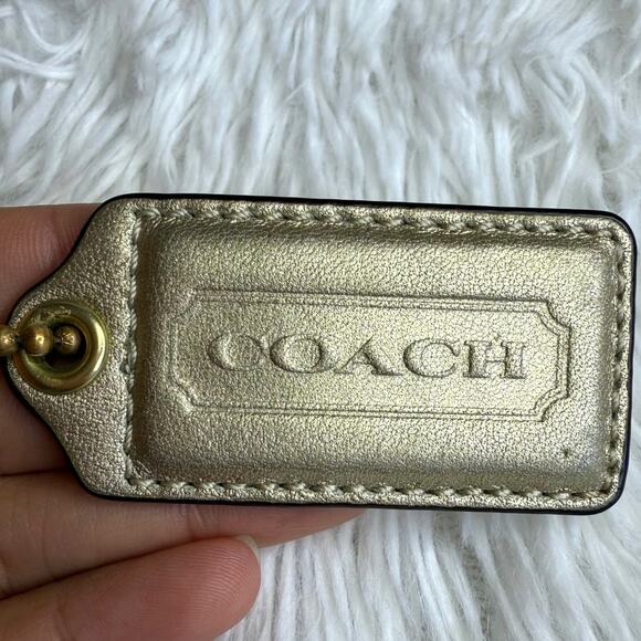 2" COACH Gold Fob Bag Charm Hang tag Hangtag - Picture 1 of 2
